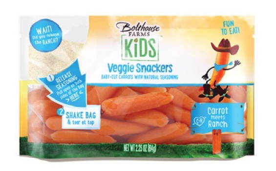 Carrots, Baby (Ranch Flavor 75 ct/cs, 2.5 oz, Kern County, 20 lbs)